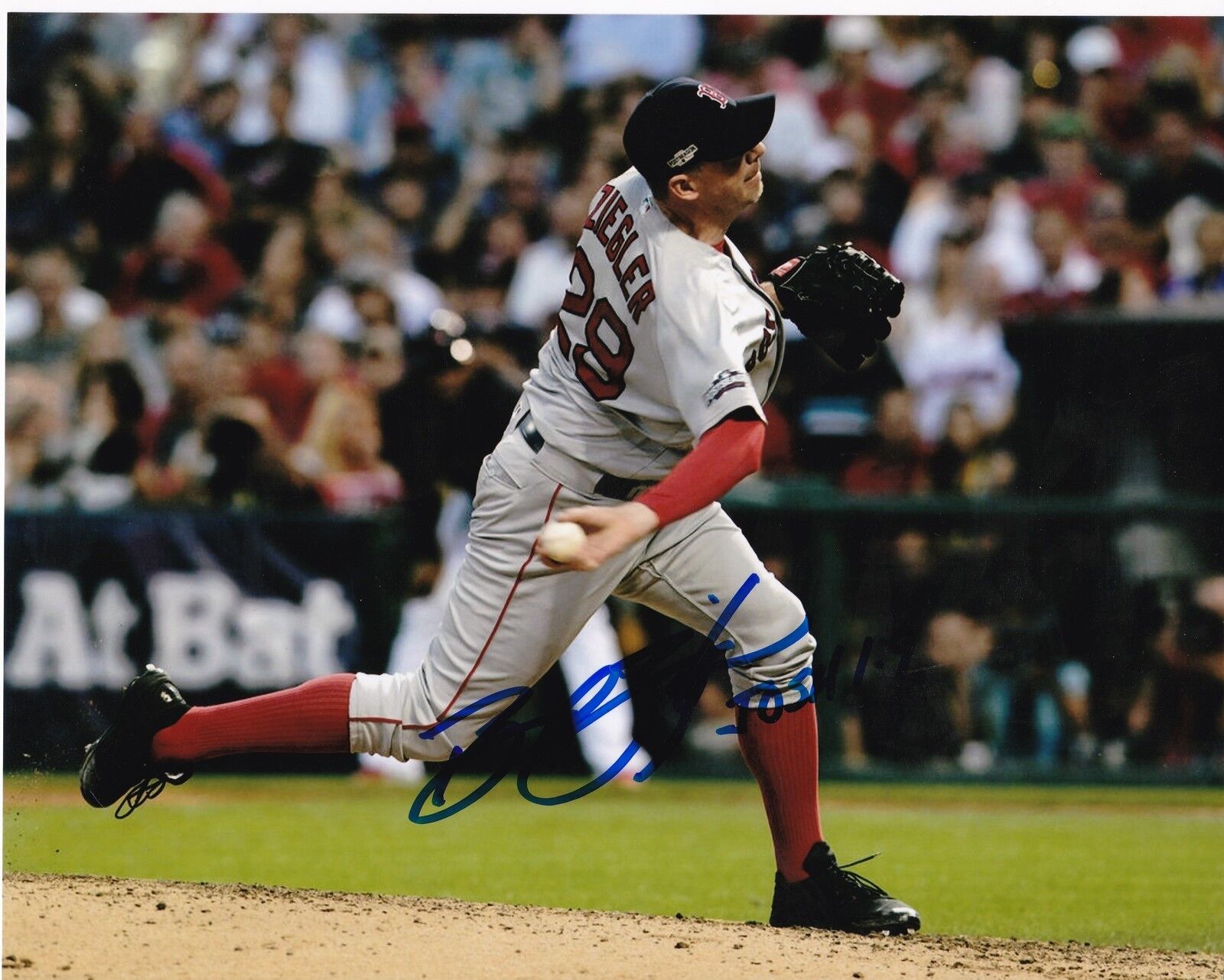 BRAD ZIEGLER BOSTON RED SOX ACTION SIGNED 8x10