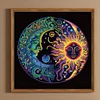 Mandala Soleil Lune-Peinture Diamant Sp&eacute;ciale Partielle-30*30CM