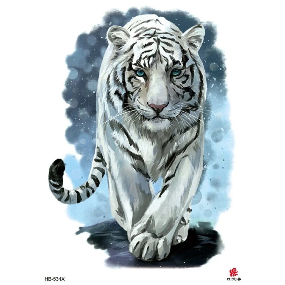 Lion Tiger Cool Temporary Tattoo Sticker Fashion Wolf Waterproof Animal Body Art Arm Tatto Fake Removable Tatoo for Men Women