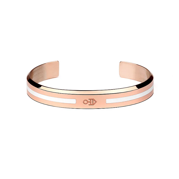 Tidal brand titanium steel bracelet with engraved rose gold niche jewelry for men and women, simple open loop bracelet for couples