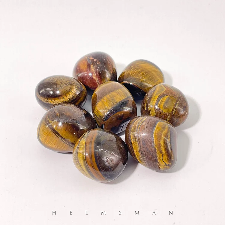 Yellow Tiger Eye Stone Tumbled Stones 5pcs Set