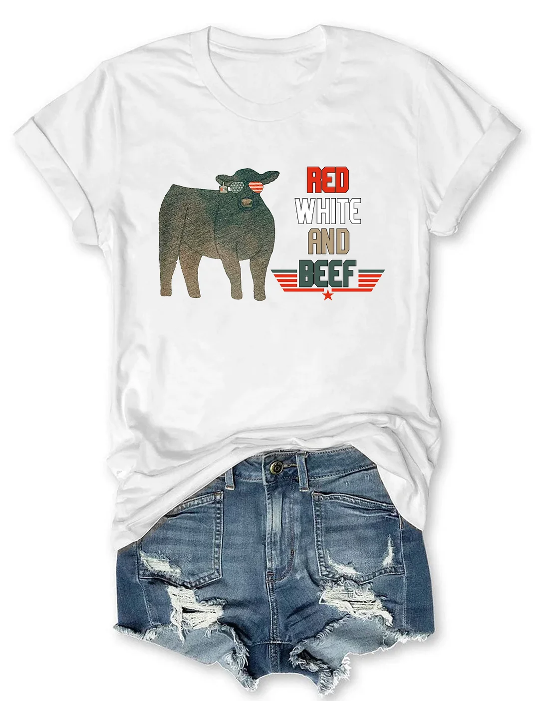 Red White And Beef Cattle T-shirt