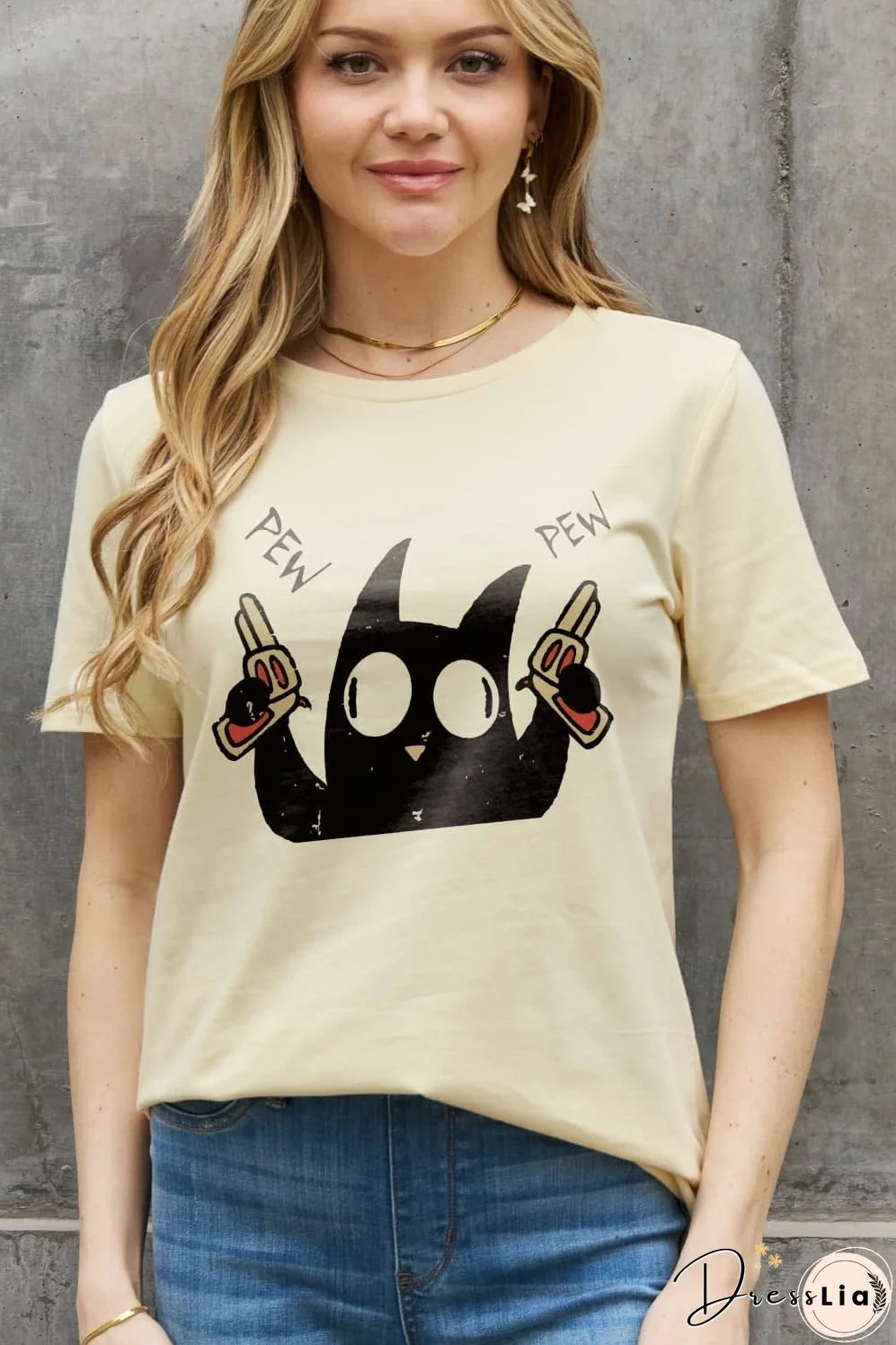 Simply Love Full Size PEW PEW Graphic Cotton Tee