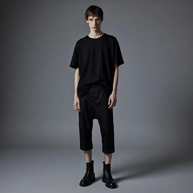 JUMA Unisex Tencel Drop Crotch Pant - Black