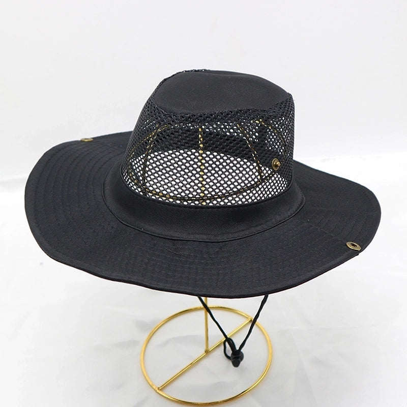 Men’s Minimalist Solid Color Big Eaves Straw Hat