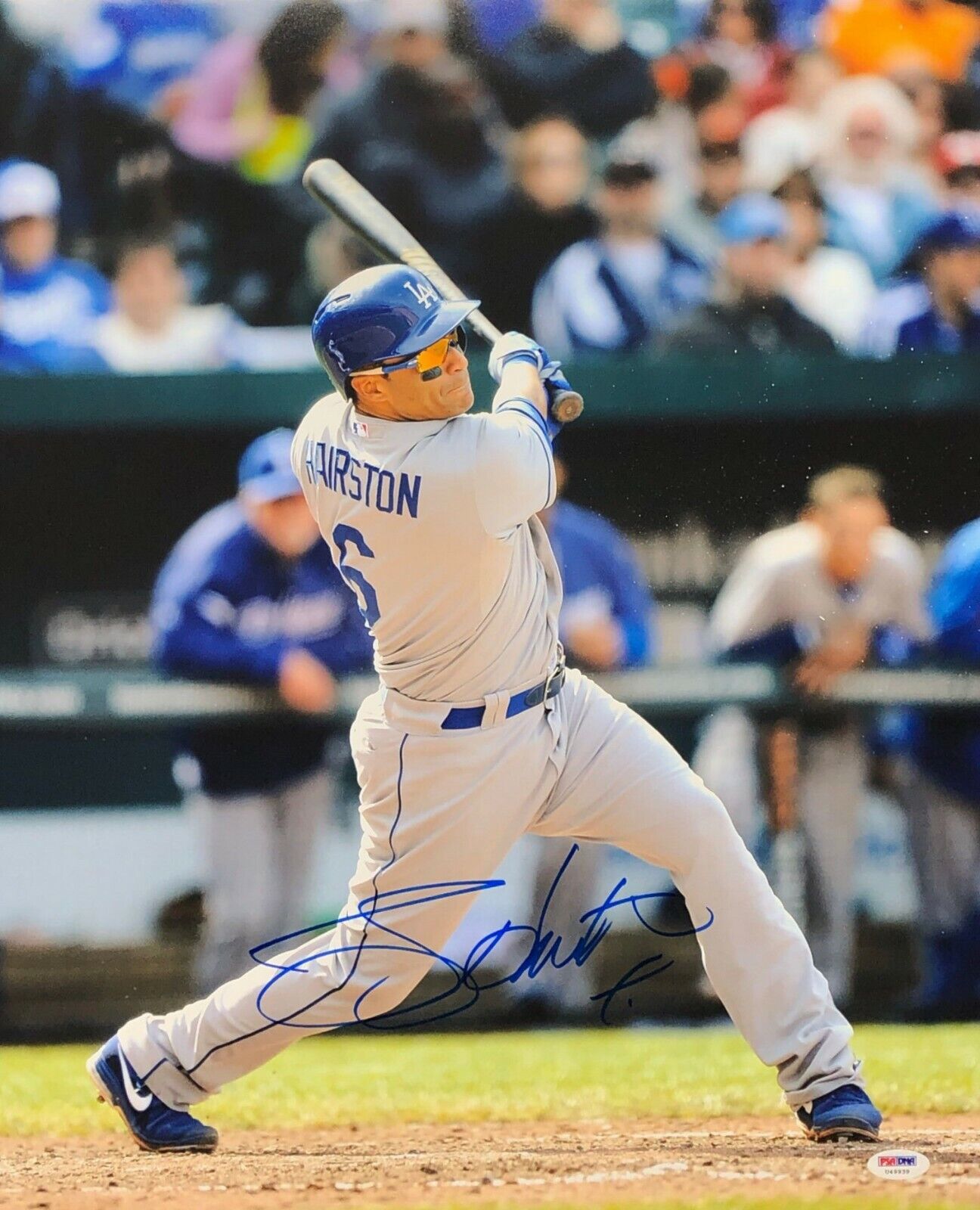 Jerry Hairston Jr. Signed Los Angeles Dodgers Baseball 16x20 Photo Poster painting PSA U49939