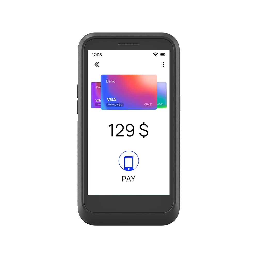 5.5inch portable payment soft rfid pos system tough design 6000mah nfc android rfid reader nfc smartphone
