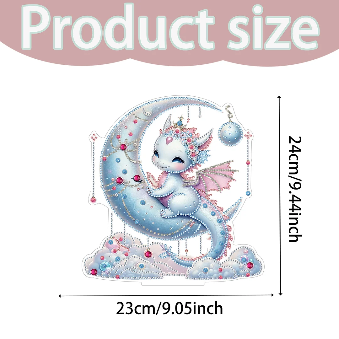 2D Flat DIY 5D DIY Diamond Art Tabletop Ornament Kit for Home Decor (Dinosaur)