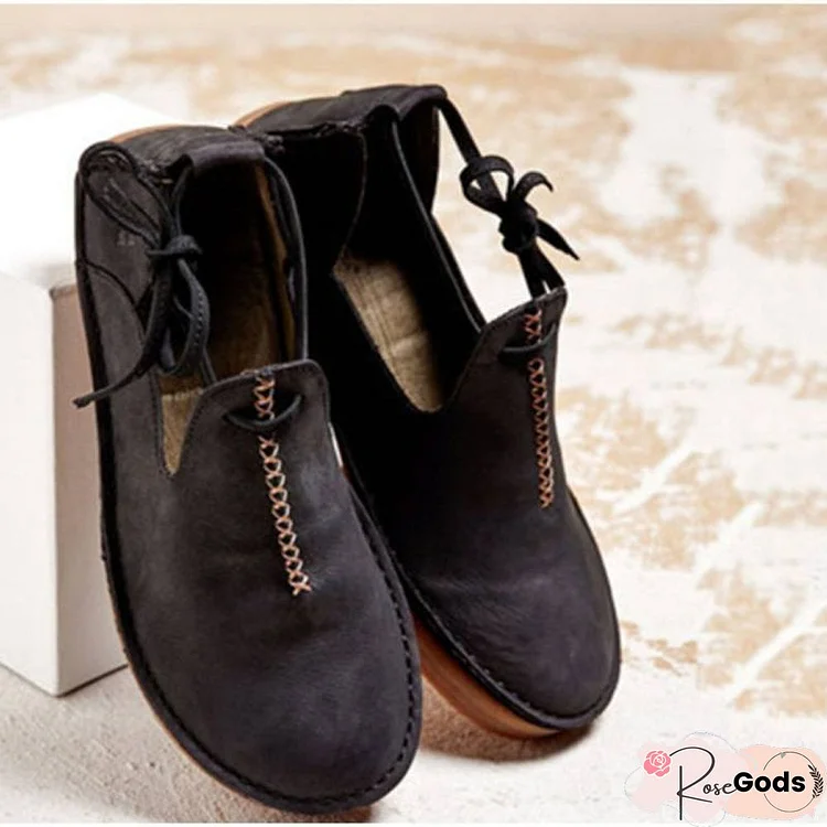 Super Comfort Round Toe Casual Lace-Up Flat & Loafers