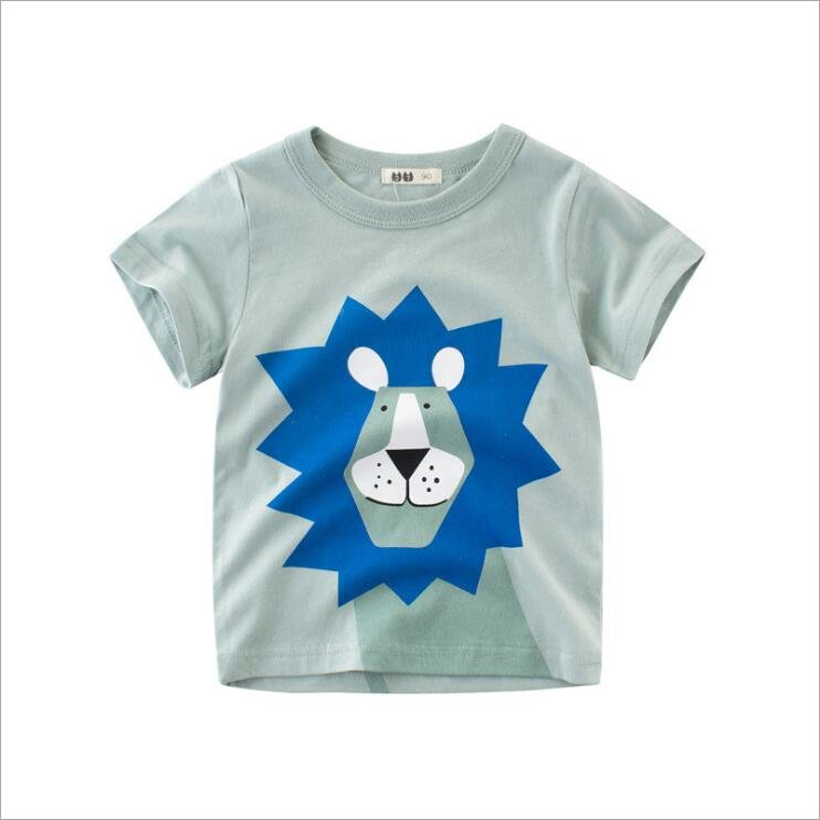 Summer Kids Short Sleeve T-shirts Tops 2-8Y Children Clothing Kid Boys Girls Cartoon Print T Shirt Tees Outfit Baby Boy Top Wear