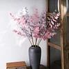 Snow Flocking 3 Stems Artificial Eucalyptus Leaf Autumn Winter Home Wedding Decor