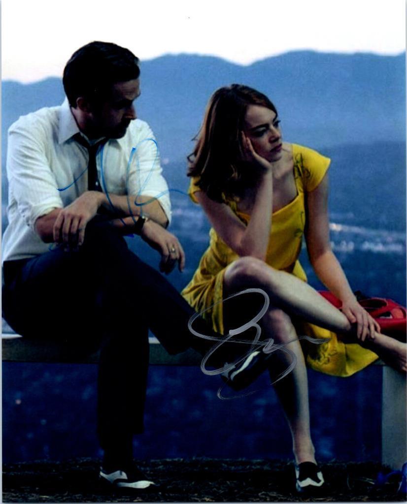 Emma Stone Ryan Gosling Signed 8x10 Photo Poster painting Autographed Picture plus COA