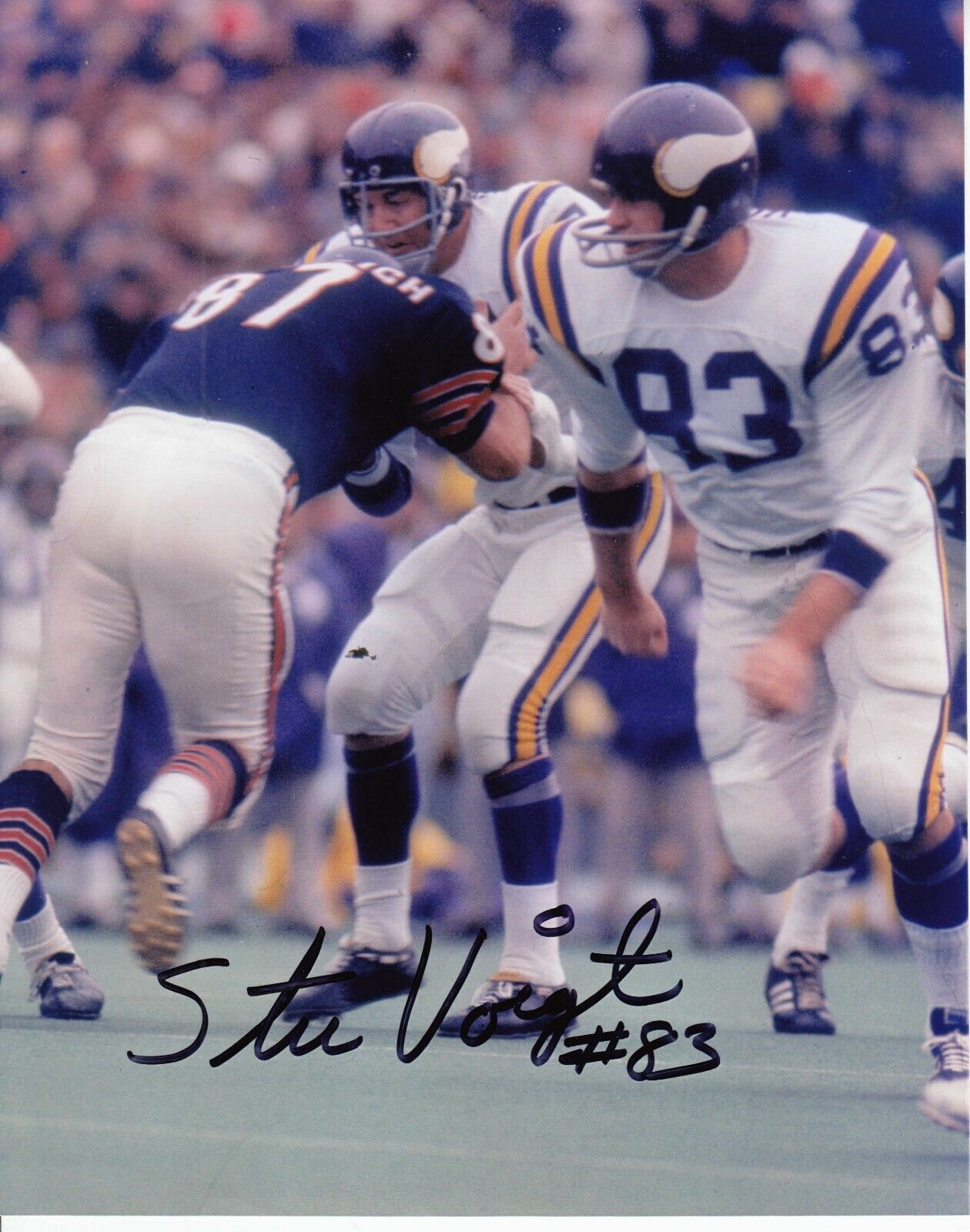 Stu Voigt #0 8x10 Signed Photo Poster painting w/ COA Minnesota Vikings -