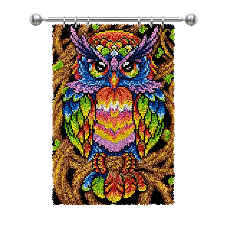 Large Size-Colorful Owl Rug Latch Hook Kits for Beginners veirousa