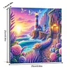 Framed Diamond Painting - Full Round Drill - Seaside Lighthouse (25x25cm)