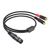3 Pin XLR Female To RCA Female Y Splitter Audio Interconnect Cable Unbalanced Micrphone Cable Adapter Cable for Speaker & Mic