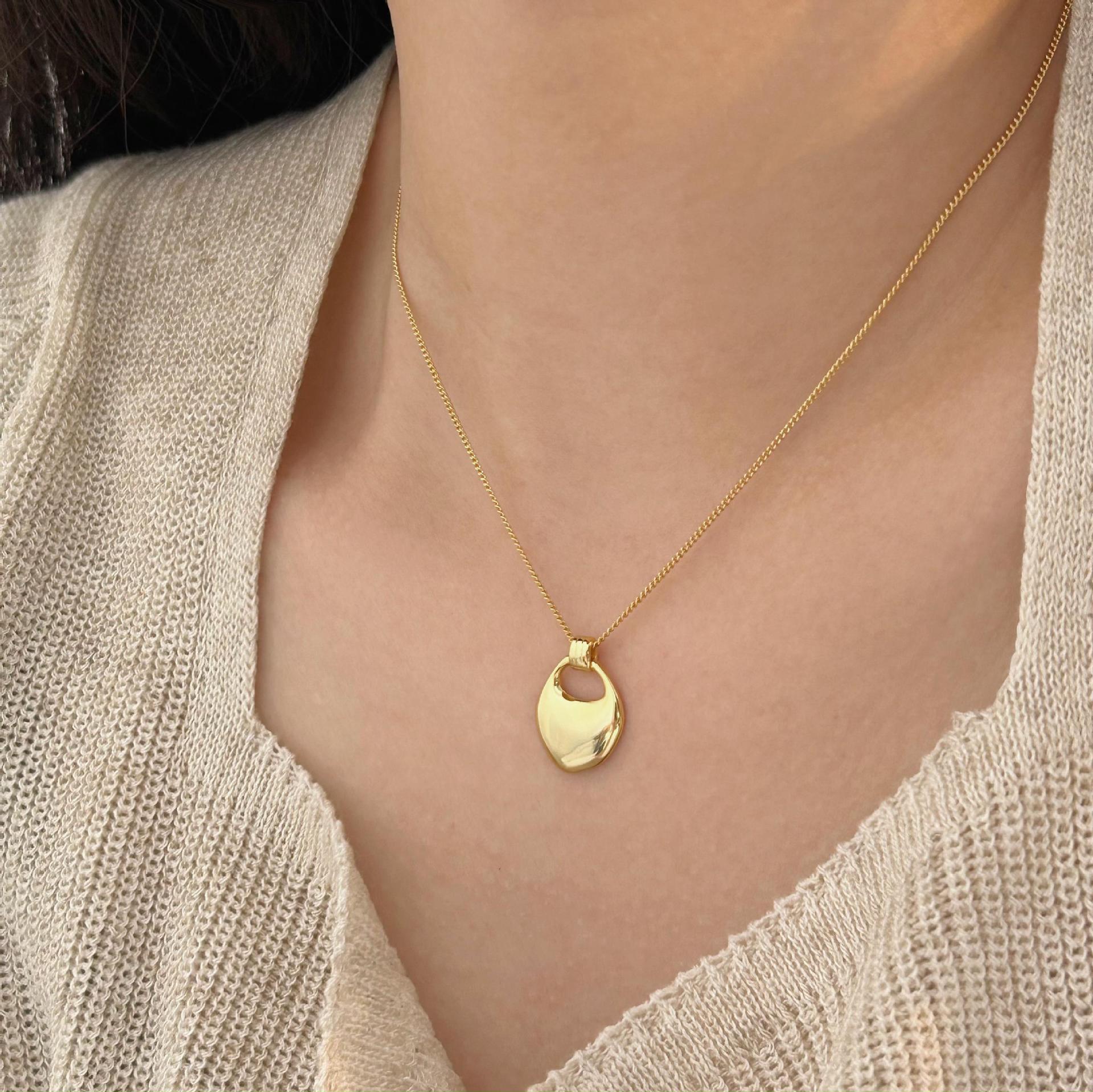 925 Sterling Silver Korean Rabbit Geometric Silver Electroplating Necklaces