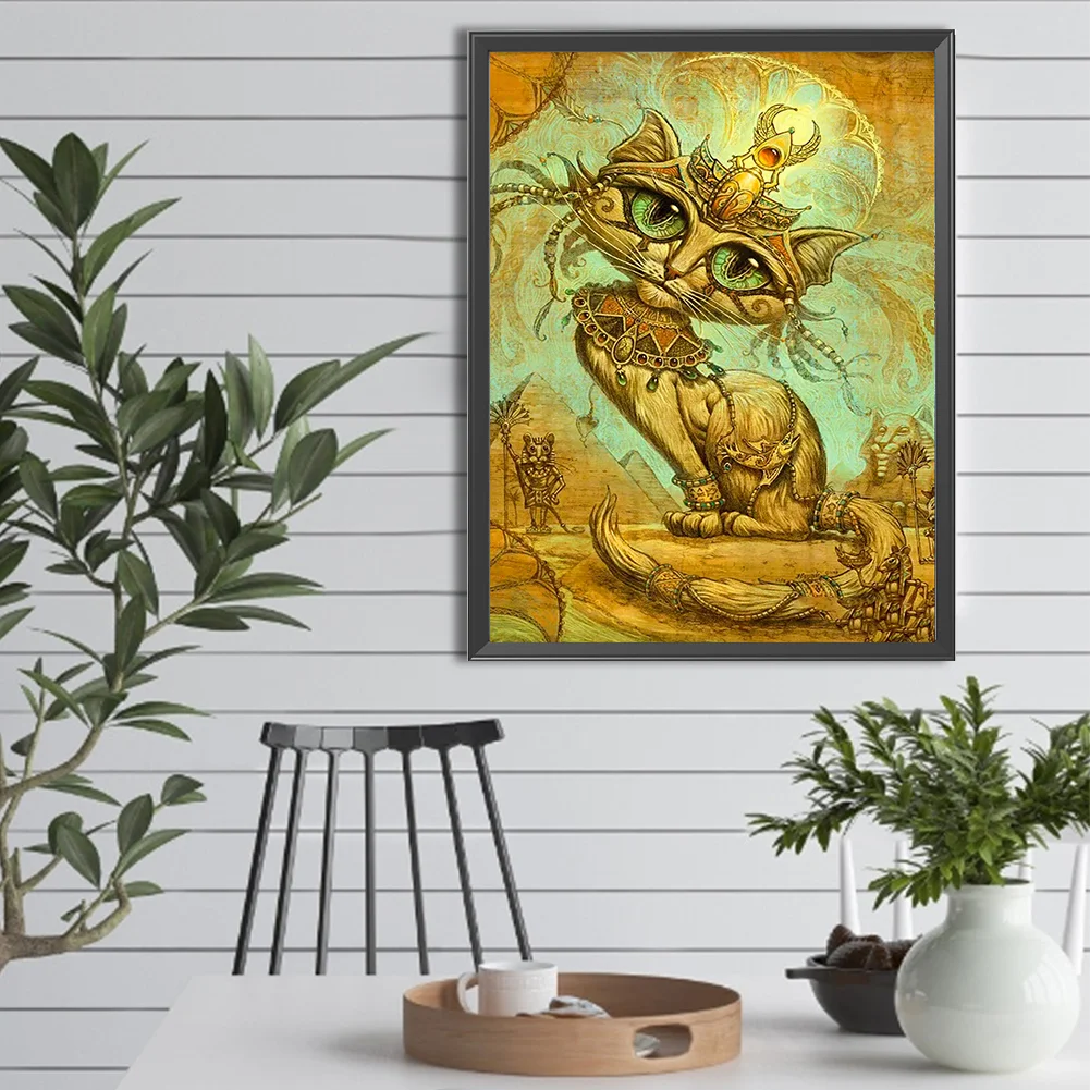 Diamond Painting - Full Round Drill - Egyptian Cat(Canvas|30*40cm)