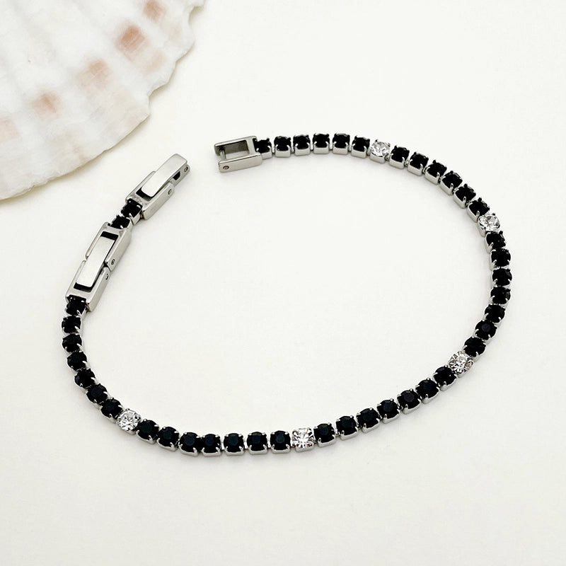 Casual Minimalist Square 304 Stainless Steel Inlay Zircon Women’s Bracelets