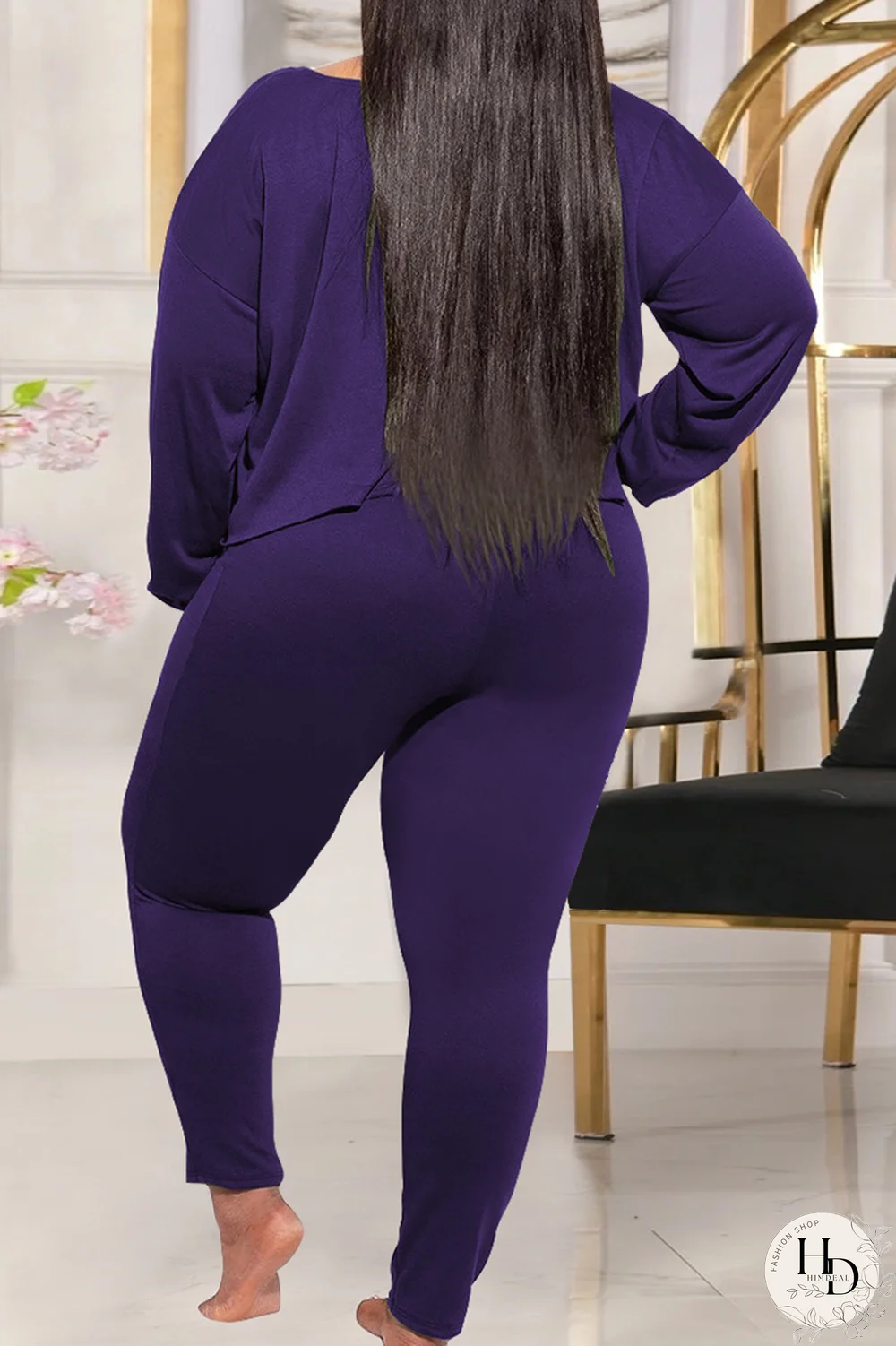 Yellow Casual Solid Split Joint O Neck Plus Size Two Pieces