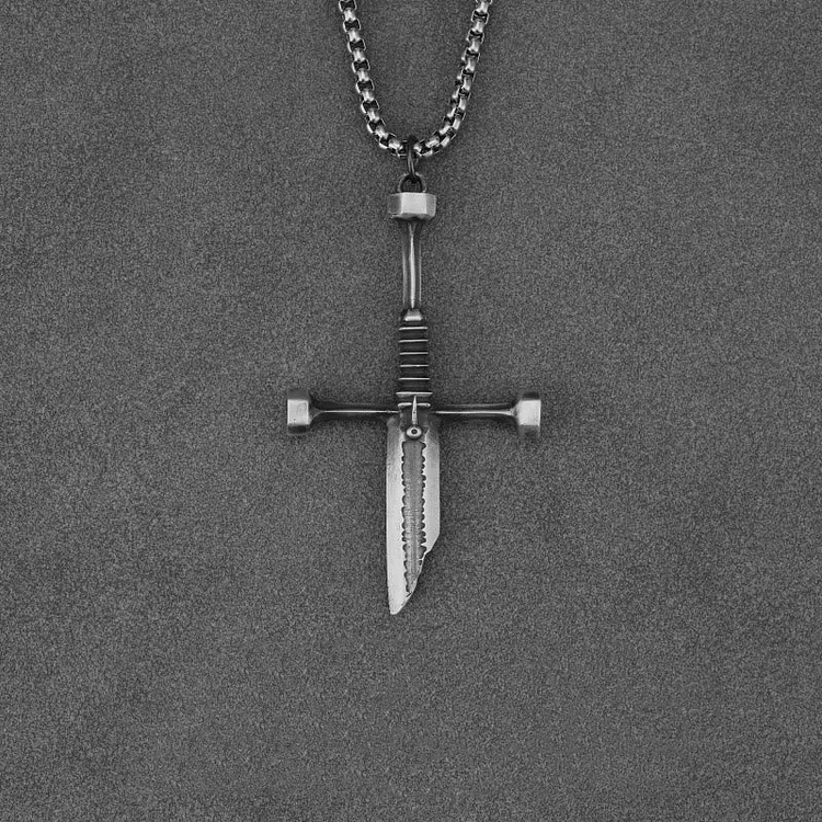 Coutureaura 999 Sterling Silver Broken Sword Necklace