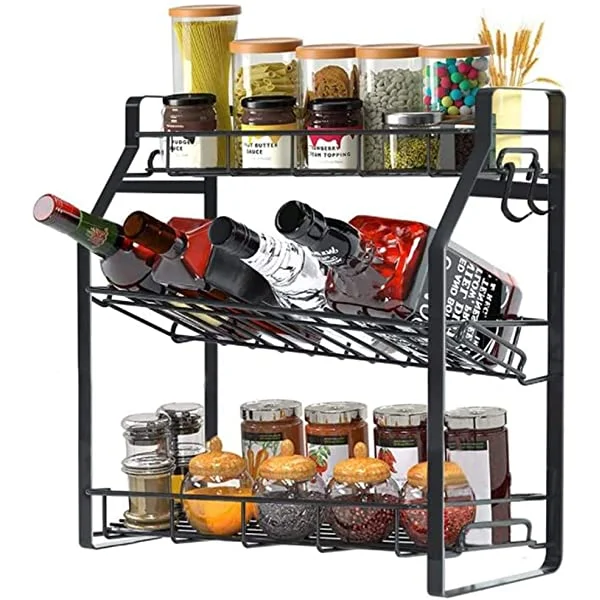 UOMIO Kitchen Countertop Shelf Organisers Set of 4 Cupboards Spice