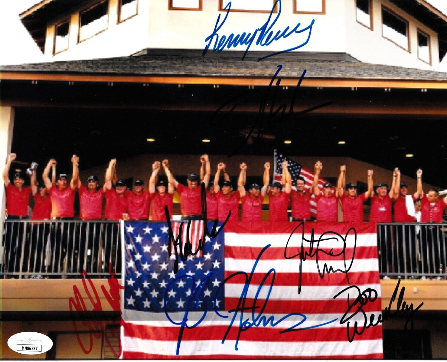 2008 US Ryder Cup Team signed autographed 8x10 Photo Poster painting Cink Leonard Weekley +4 JSA