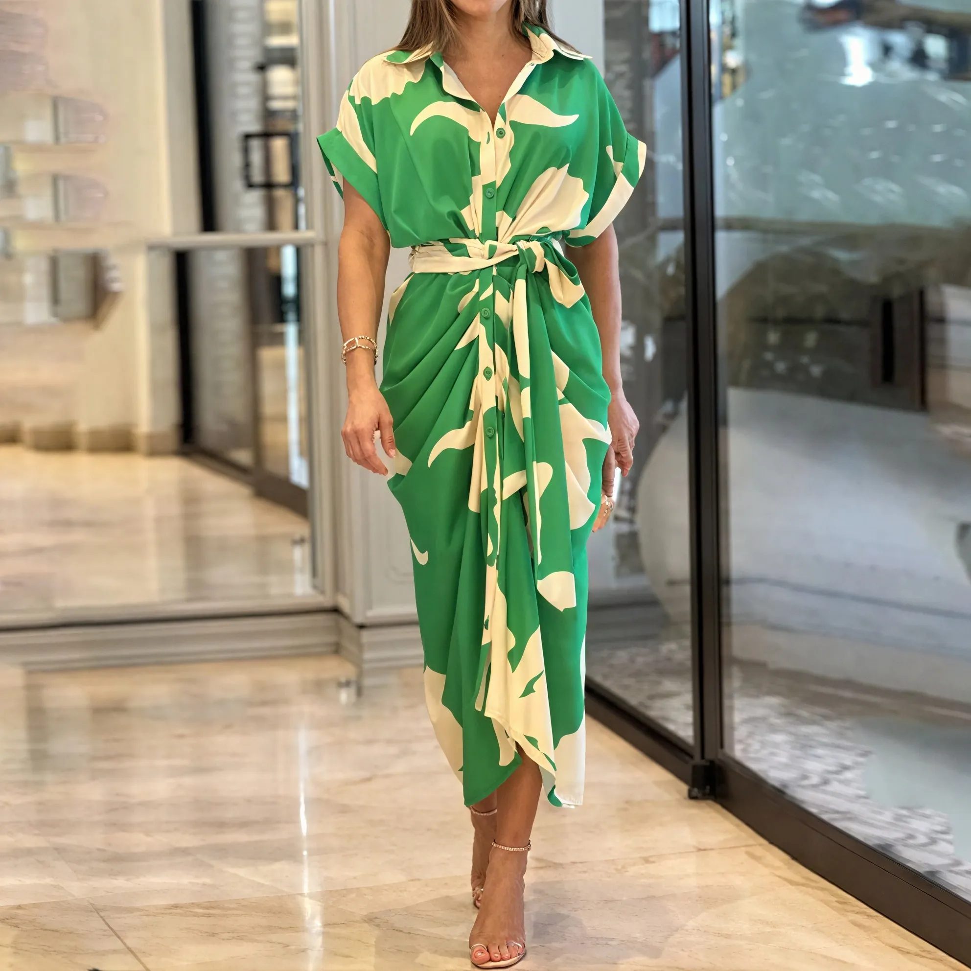 Lucille | Elegant High-Waist Flounce Collar Dress for Everyday Style - Image 1