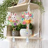 2pcs Flower Bunny Diamond Painting Double-sided Crystal Window Suncatcher Craft Set Birthday Gifts Home Garden Decor Hanging Kit