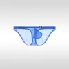 Men's Low-Rise Sexy Breathable Ice Silk Ultra-Thin U-Shaped 4D Large Pouch Briefs