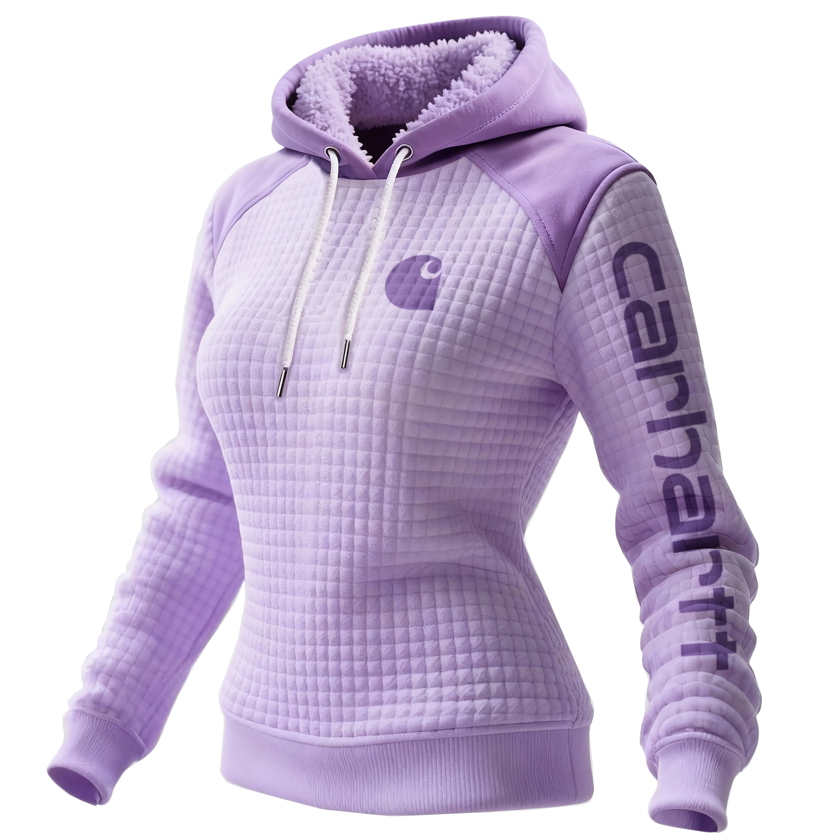 Women's Retro Western Waffle Colorblock Suede Hoodie