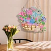 Diamond Painting Rabbit Basket Hanging Pendant With Light Strip