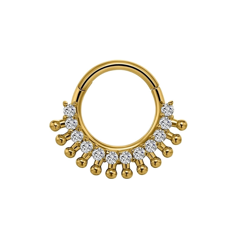 1 Piece Nose Rings & Studs Casual Elegant Vacation Geometric 304 Stainless Steel Inlay Zircon 18K Gold Plated Earrings Nose Ring