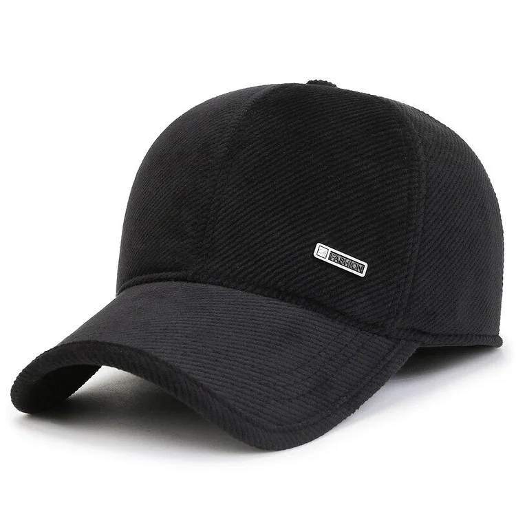 Winter Cap Corduroy Baseball Cap Men Baseball Cap Thickened Warm Plus Fleece Ear Protection Cotton Dad Cap Men Striped Hat