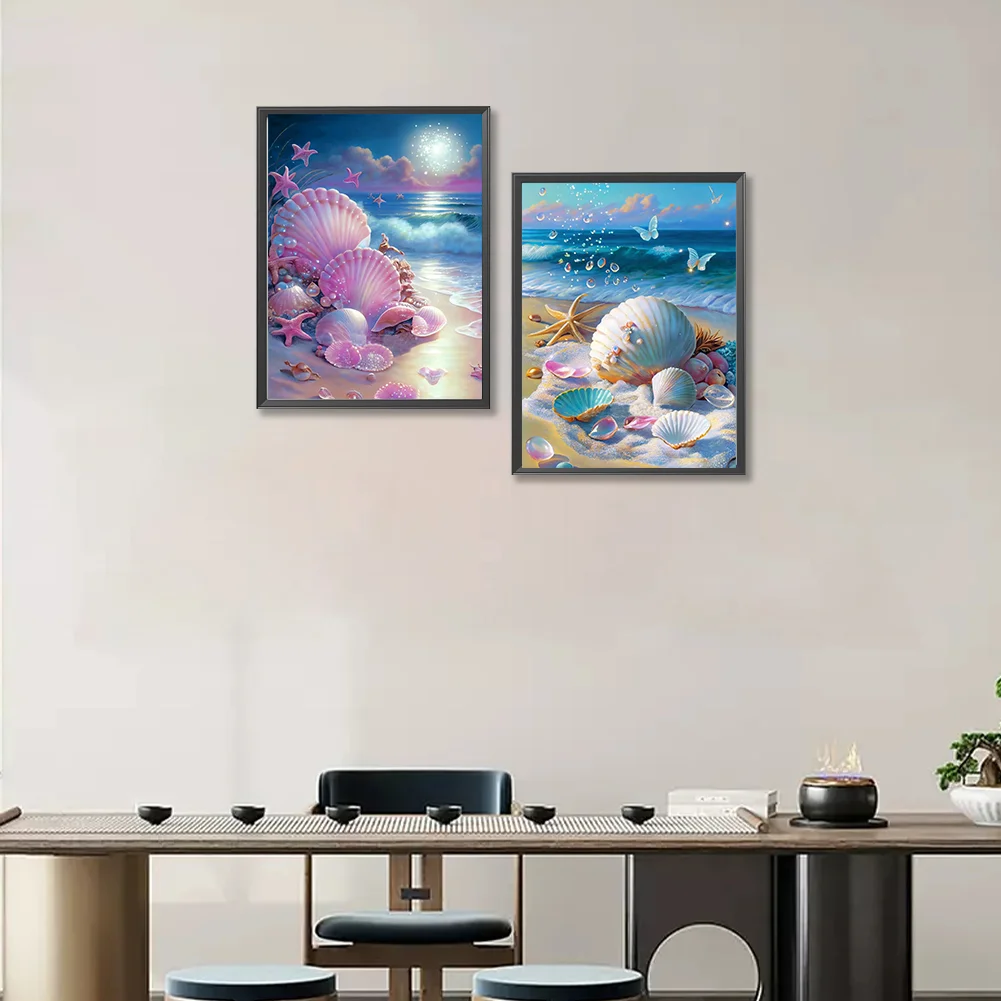 2pcs Diamond Painting - Full Round Drill - Fantasy Shells(Canvas|30*40cm)