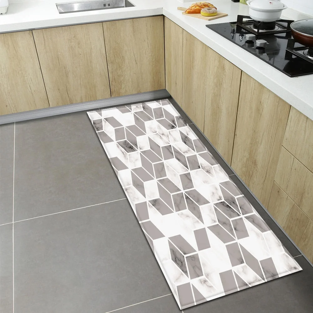 Nordic Kitchen Carpet Home Entrance Doormat Bedroom Bedside Living Room Decoration Rug Hallway Balcony Bath Anti-Slip Floor Mat