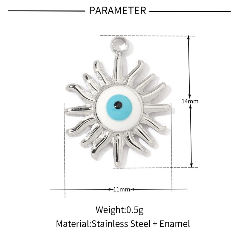 A Pack Of 3 201 Stainless Steel 18K Gold Plated Sun Star Polished Pendant