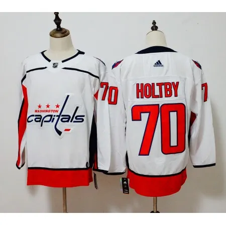 Men's  Washington Capitals #70 Braden Holtby White Stitched NHL Jersey