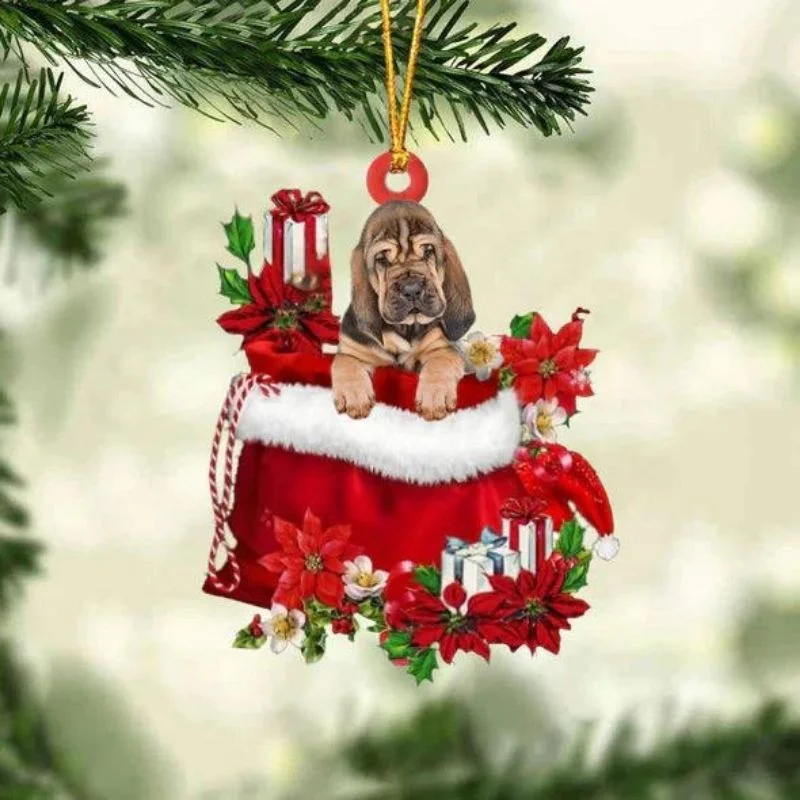 VigorDaily Bloodhound In Gift Bag Christmas Ornament GB049
