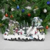 New Christmas Glowing Music Snow Scene House Window Home Christmas Ornaments Decorations