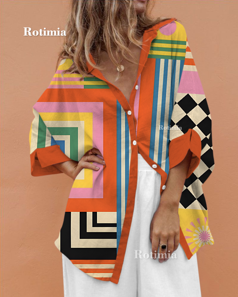 Irregular Geometric Print Dress