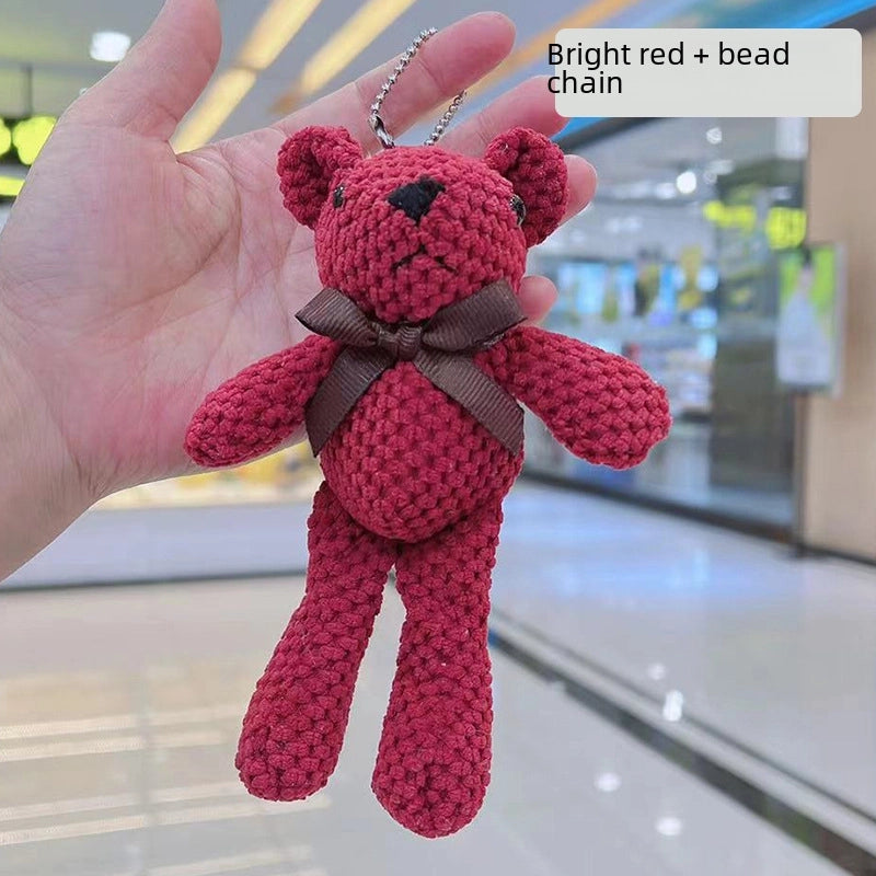 Chattering Net Red Teddy Bear Doll Luggage Plush Doll Schoolbag Bag Pendant Bear Pendant Doll