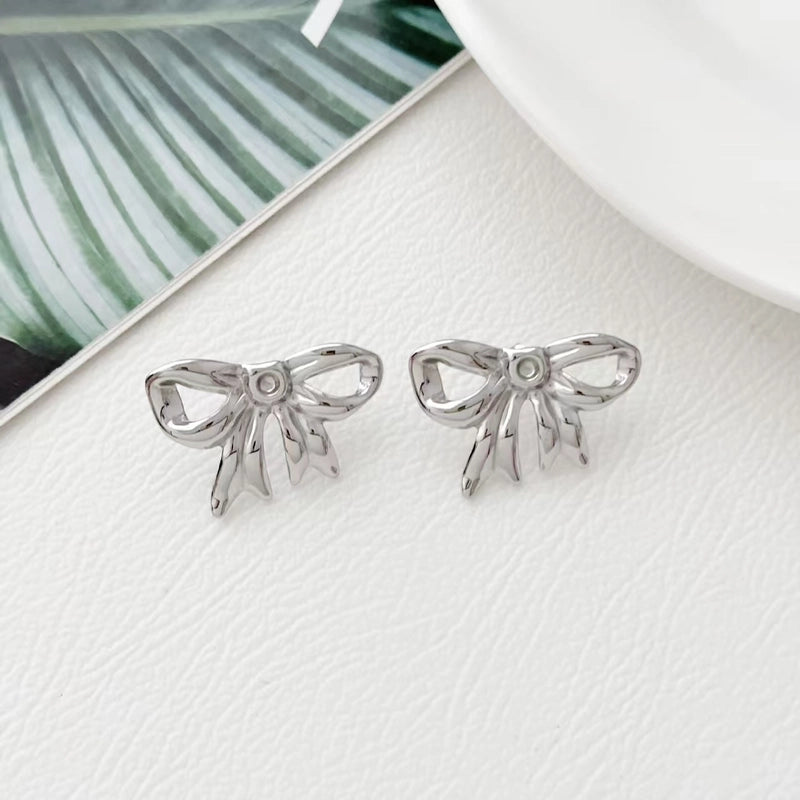1 Pair Casual Minimalist Classic Style Bow Knot 304 Stainless Steel Imitation Gold  Ear Studs