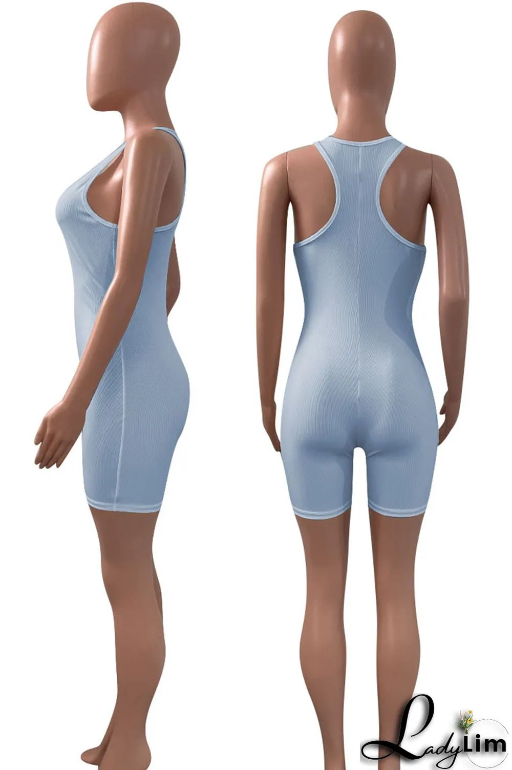 Black Casual Sportswear Solid Split Joint U Neck Regular Jumpsuits