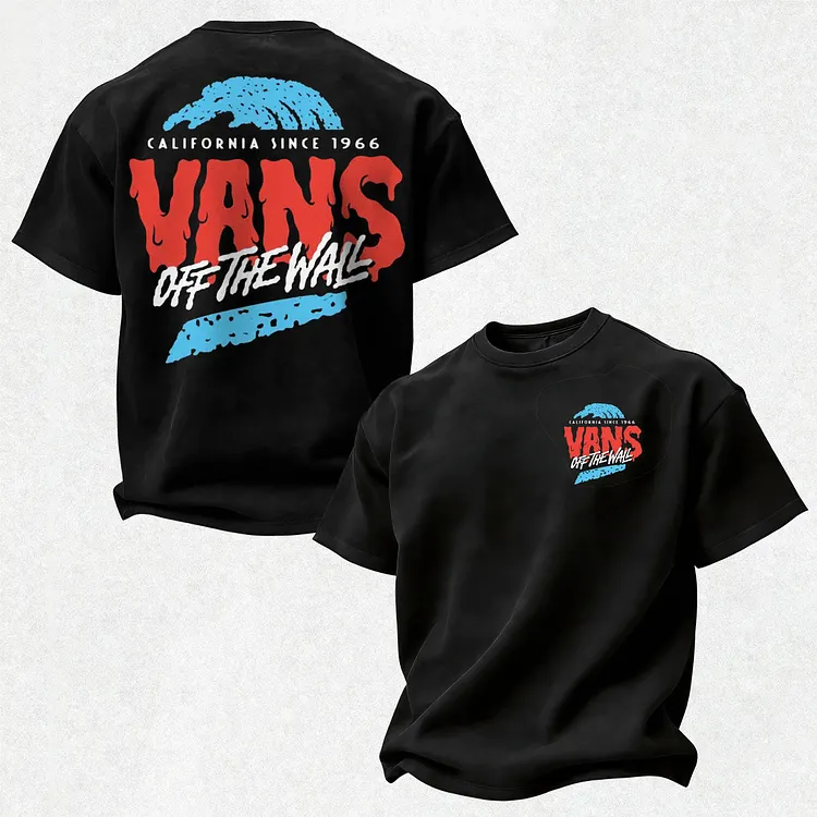 Vas Off The Wall Red Drip Printed Men's T-shirt