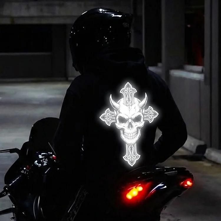 Unisex Luminous Motorcycle Racing Pattern Printed Casual Hooded Sweatshirt