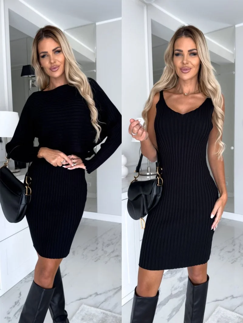 💕Best Sale 49% OFF🔥Knit Pullover Sweater and Cami Dress Set 🔥Buy 2 Free Shipping🔥