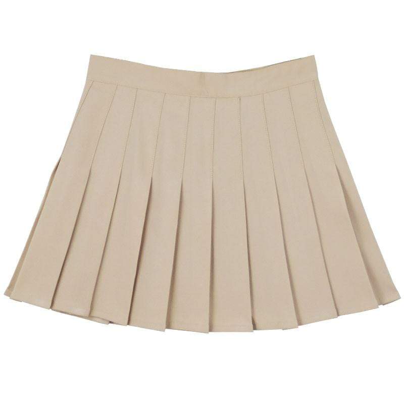 KHAKI PLEATED SKIRT