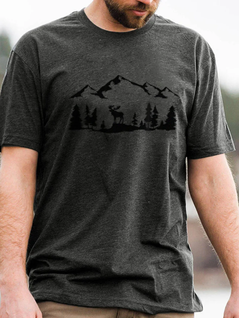 Nature View Printed Men's Cozy T-Shirt in  mildstyles