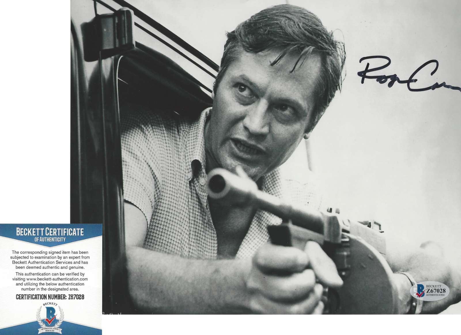 ROGER CORMAN SIGNED 8x10 Photo Poster painting 4 MACHINE GUN KELLY DIRECTOR BECKETT COA BAS